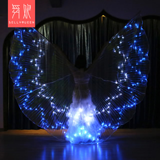 Led Isis Wing Belly Dance Costume Prop Light Up Led Dance Capes With Telescopic Stick
